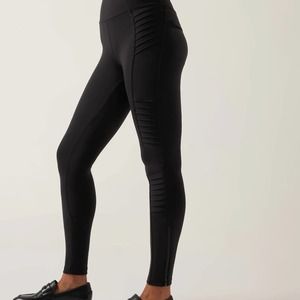 NWT Athleta Delancey Moto Tight, Brand New, Black, Size MEDIUM, Tall